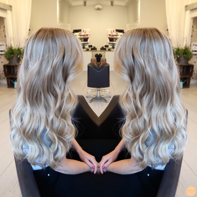 Kall blond hårfärg med slingor
