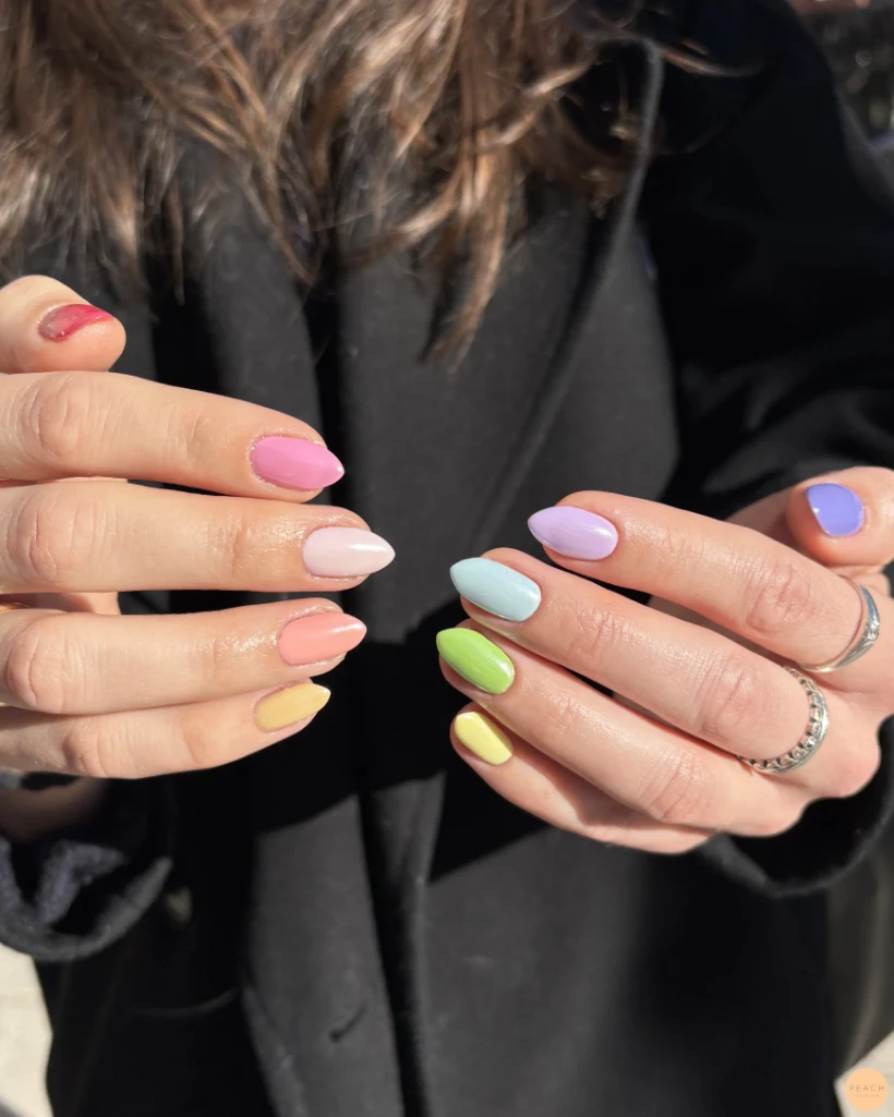 Pastell naglar chrome