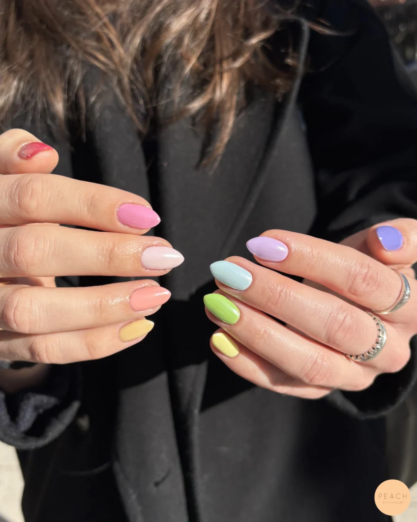 Pastell naglar chrome