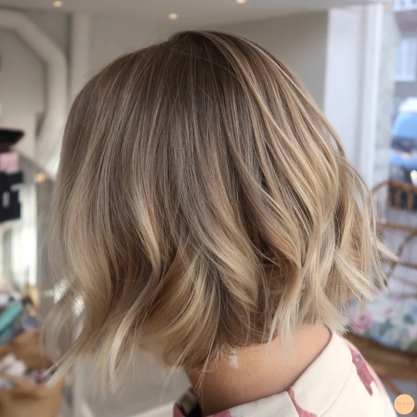 Balayage blonde lob