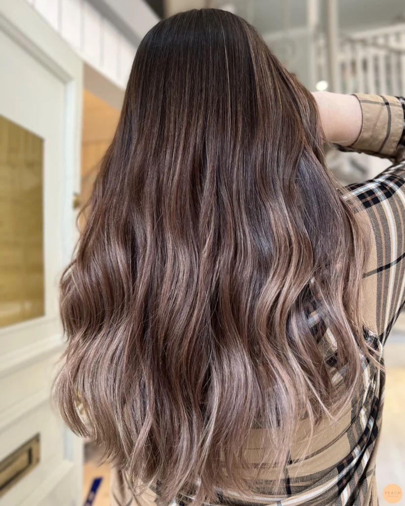 Höstig mörk brun balayage