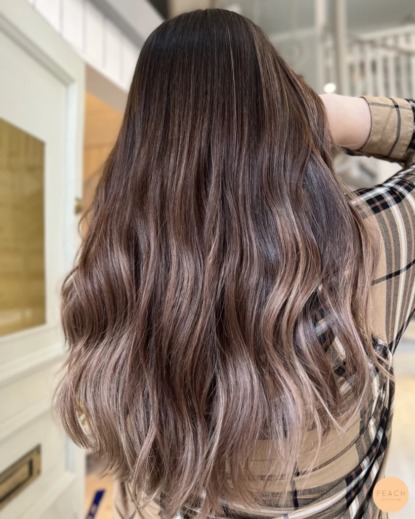Höstig mörk brun balayage