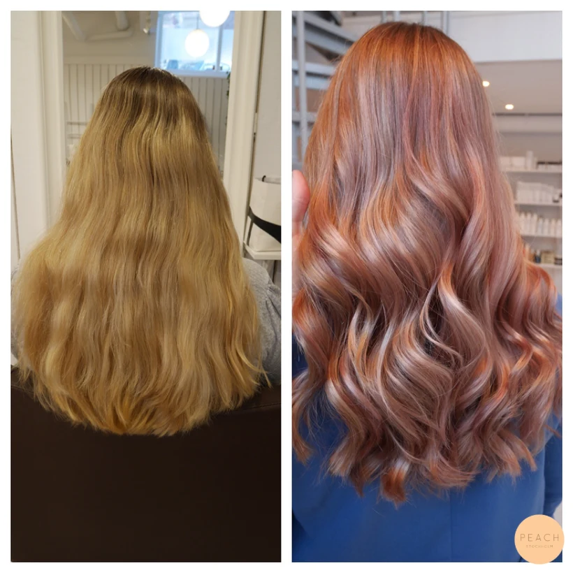 Från blond till rosa hår