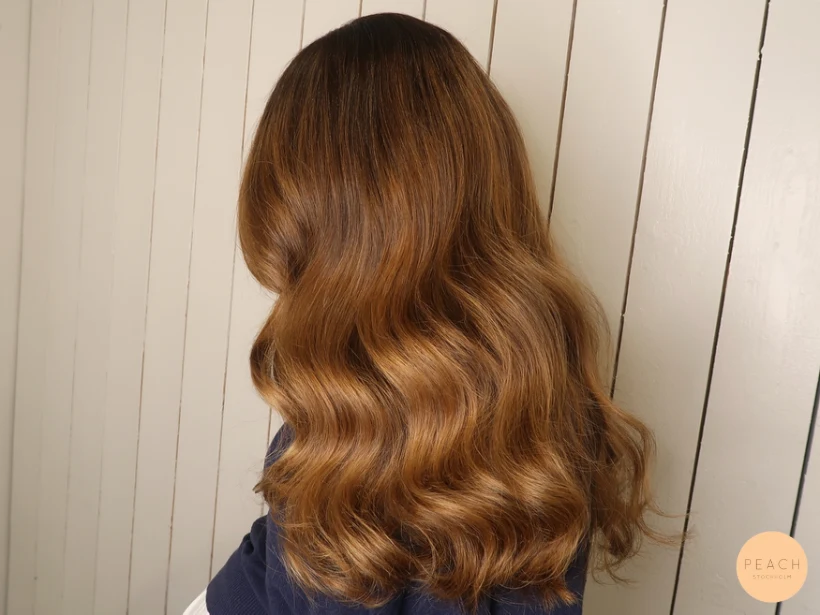 Balayage blond med extra glans