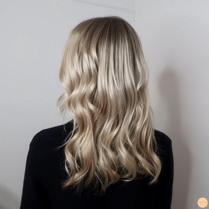 Blont hår med mörka slingor