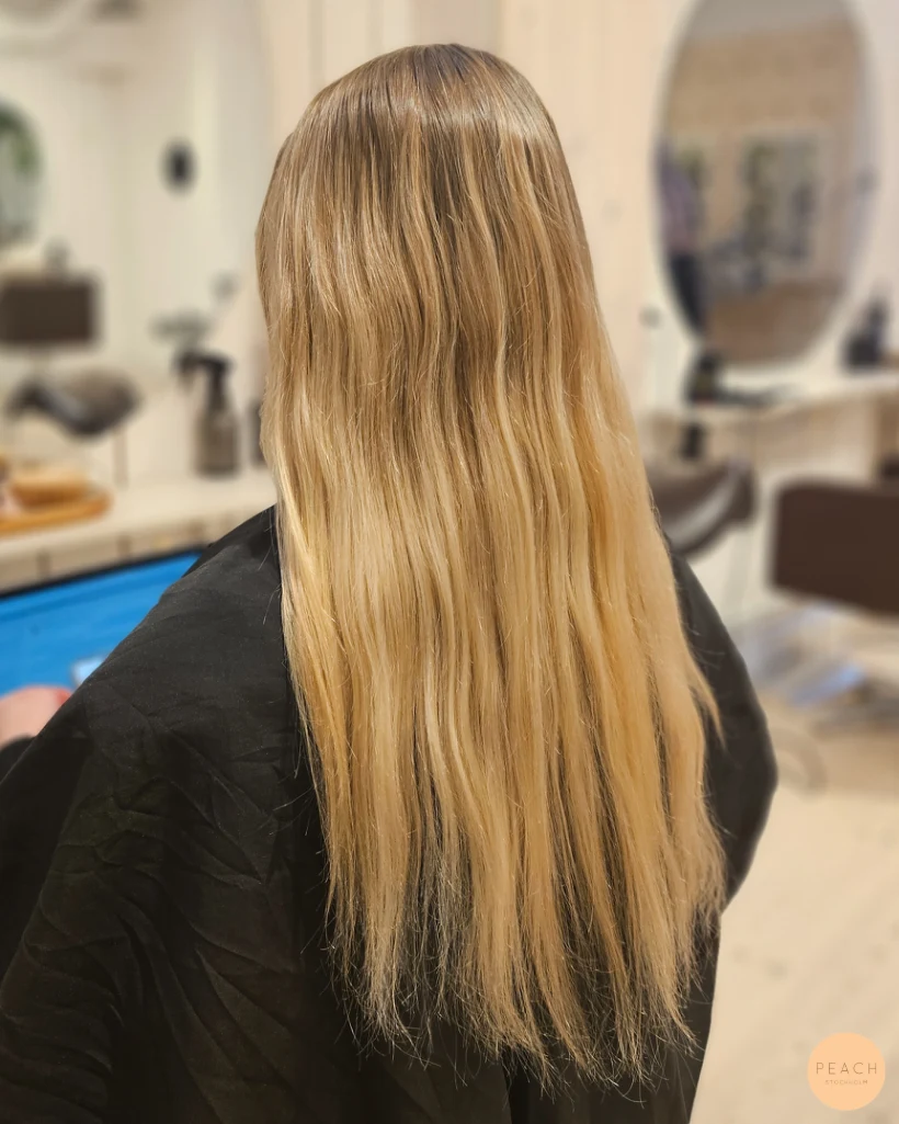 Sandy blonde hair med sandblonda toner