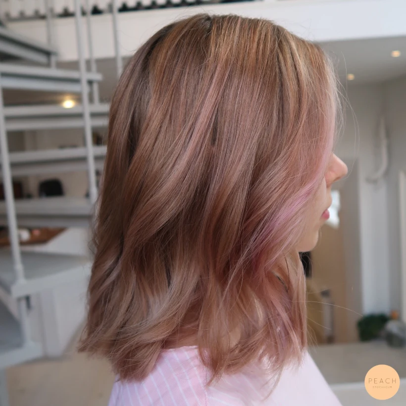 Rosa hårfärg balayage