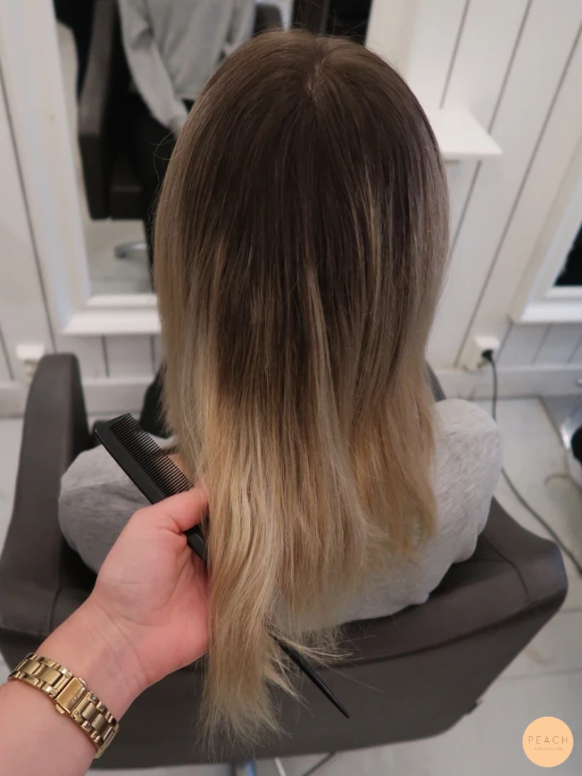 Balayage hair blonde, foilayage slingor