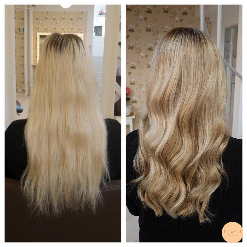 Havreblond hårfärg med mjuka lowlights