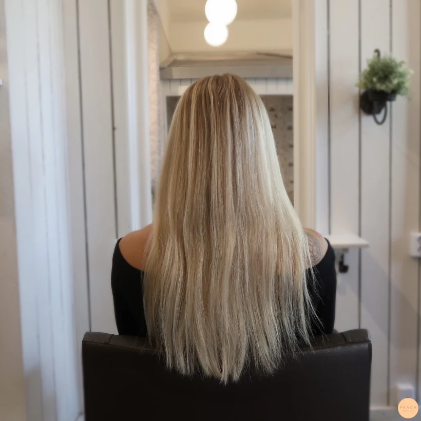 Cool blonde / kall beige hårfärg med slingor