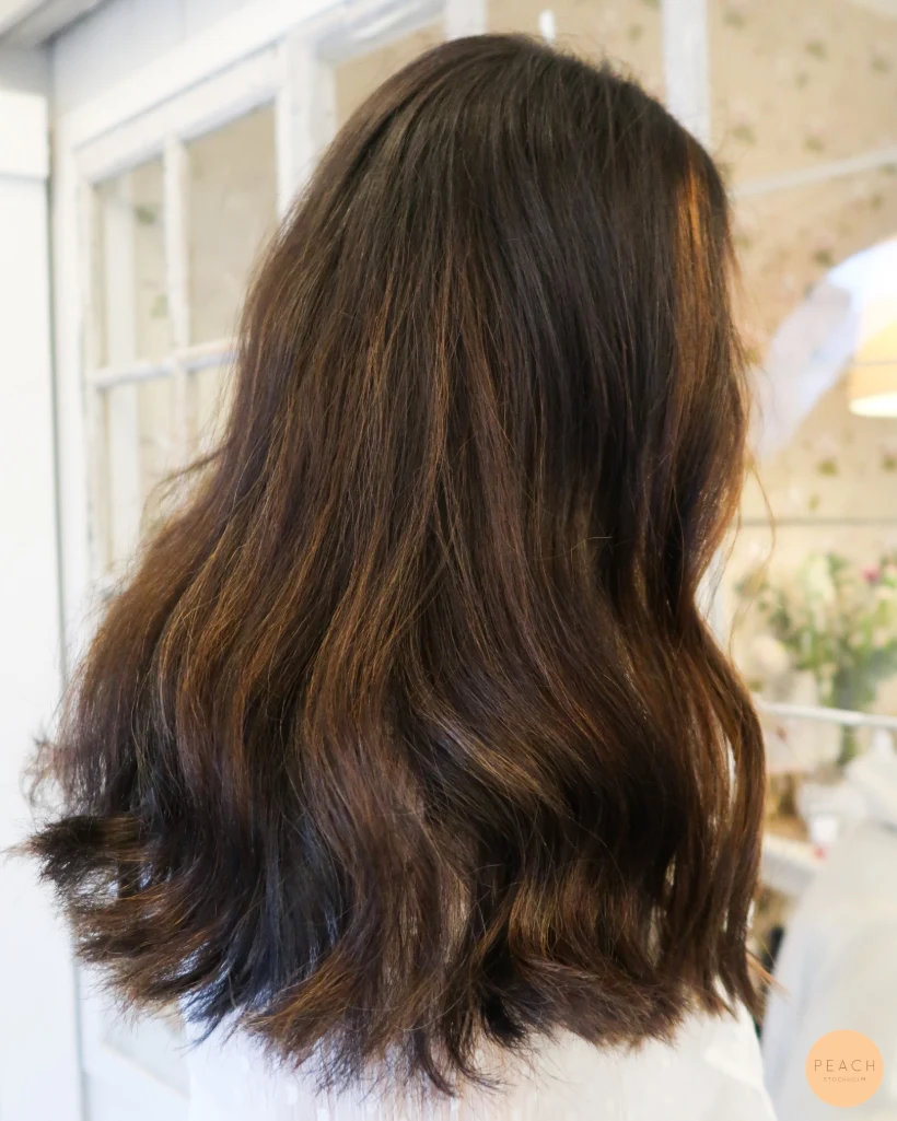 Mörkbrun balayage