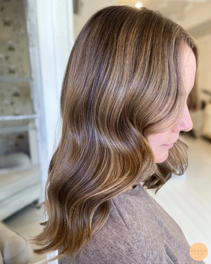 Toffee bronde hair color