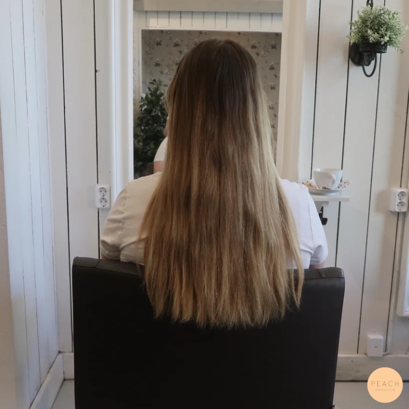 Copper peach hair med koppriga toner