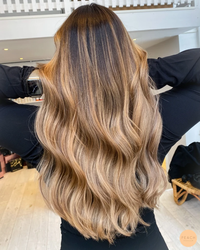 Balayage med krämig ton
