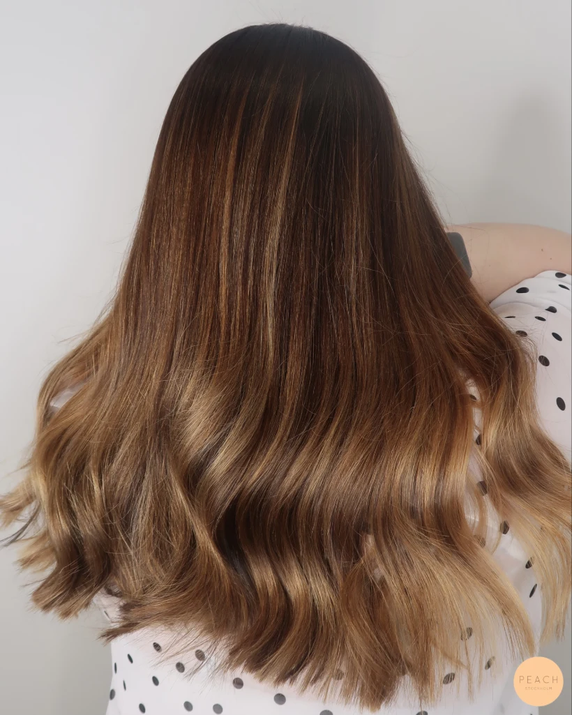 Varm koppar hårfärg balayage