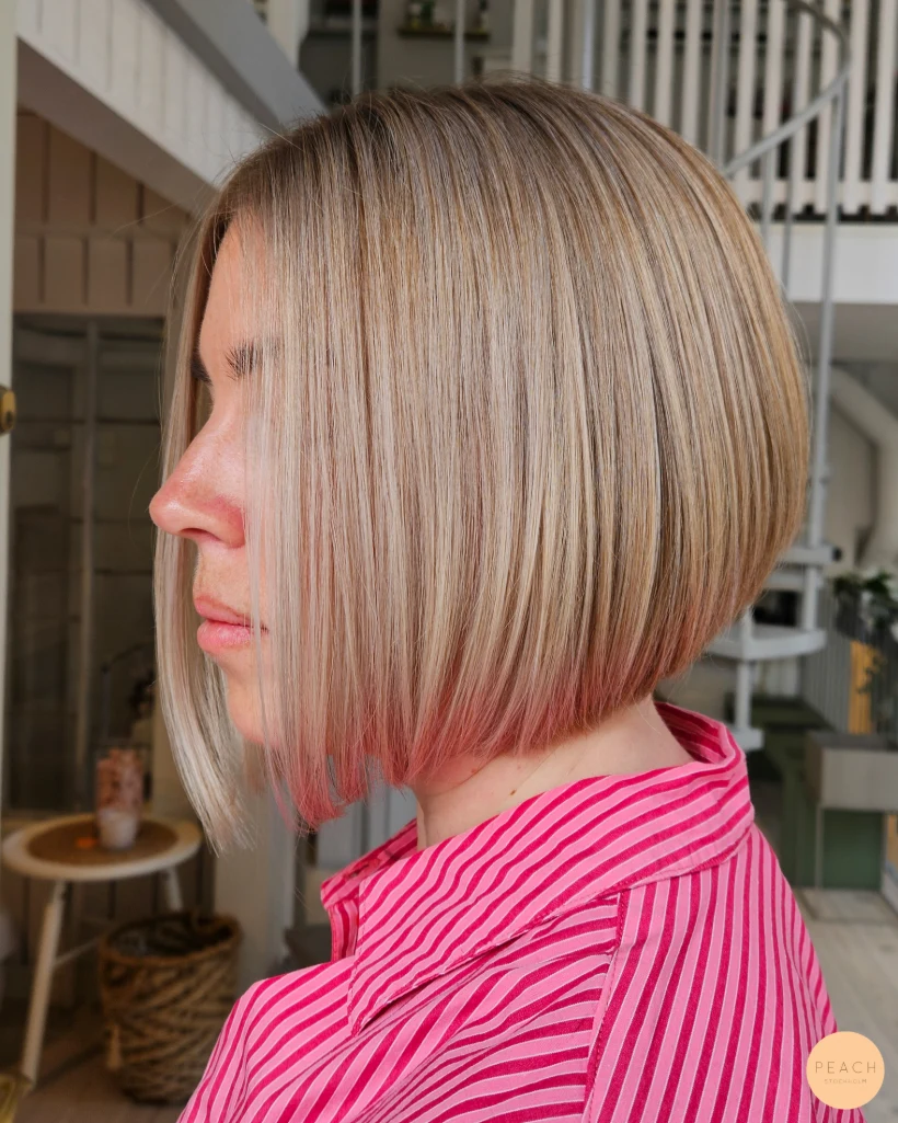 Glossy creamy blonde hair