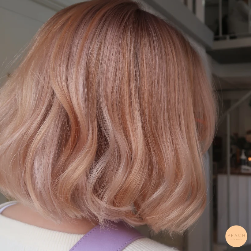 Blond rosa koppar lob