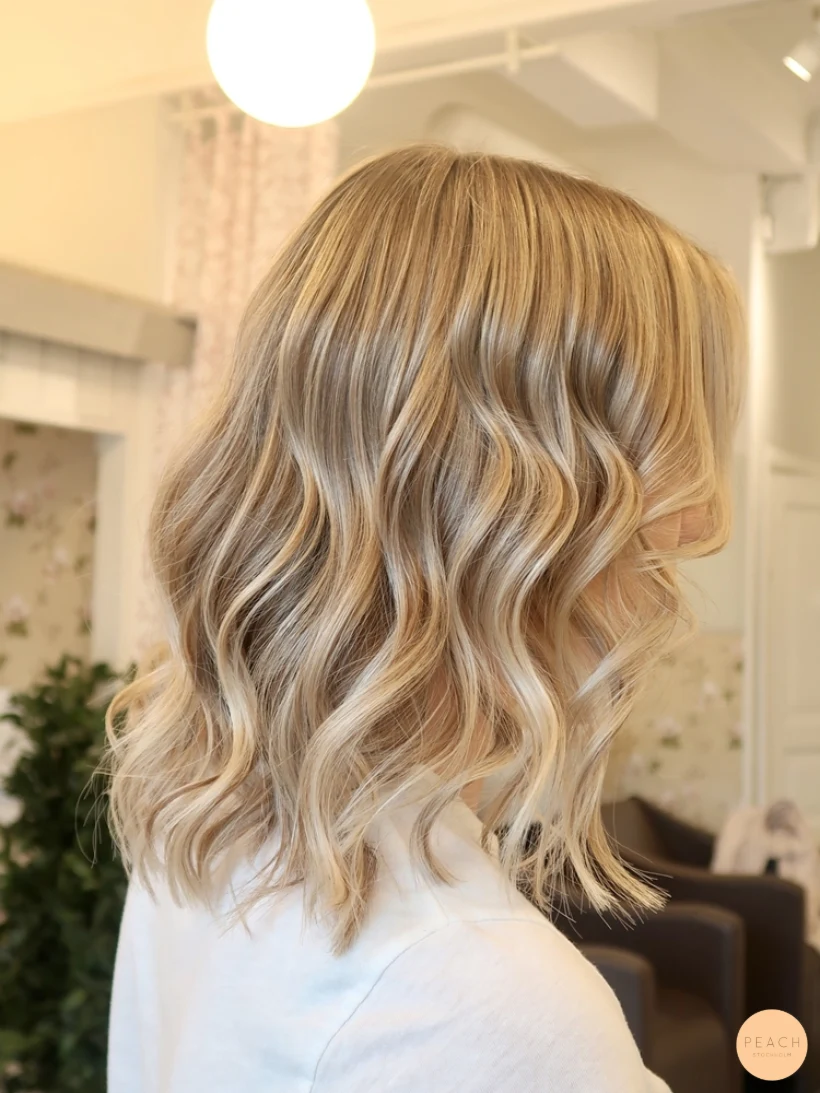 Lyx blond hårfärg slingor