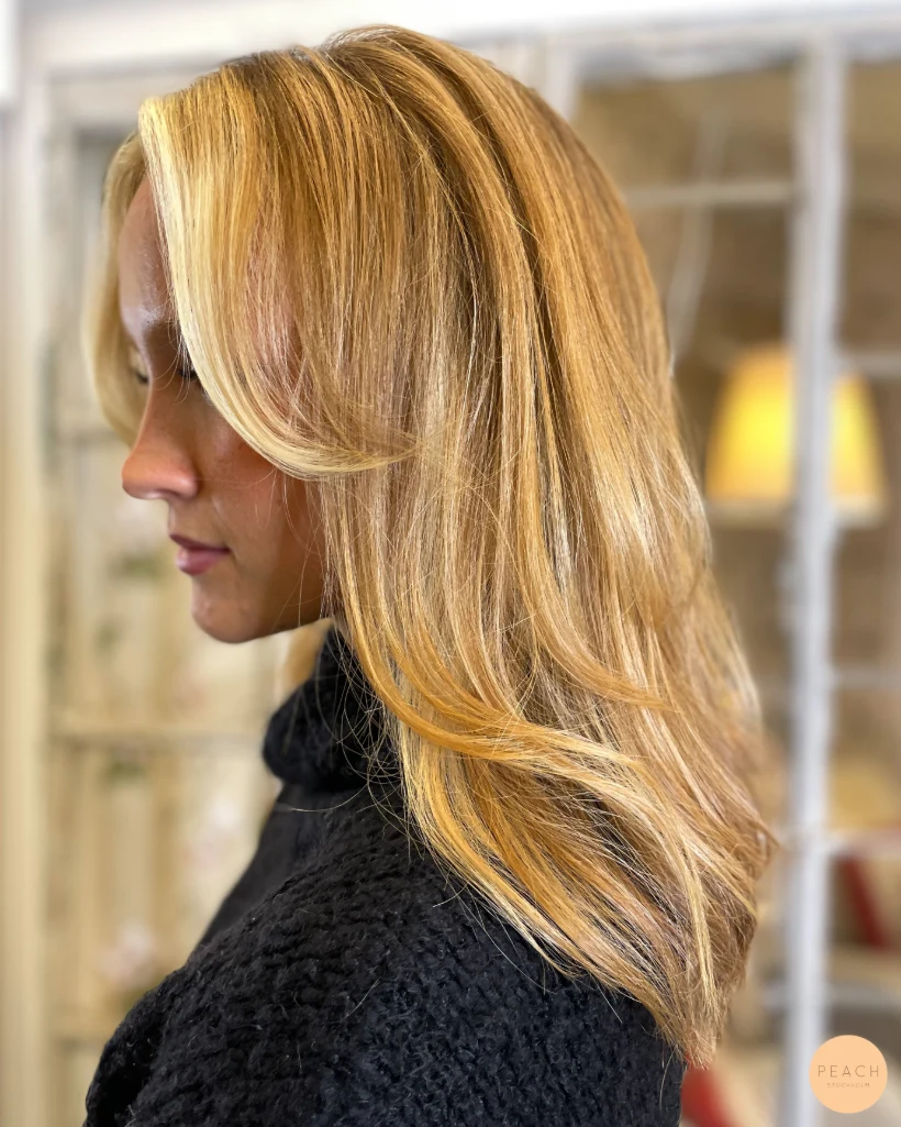 Golden blonde hair