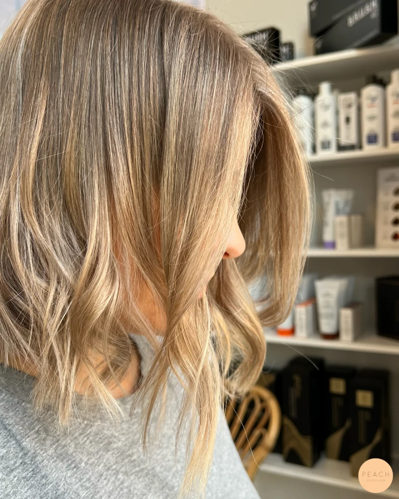 Lob beige naturlig balayage