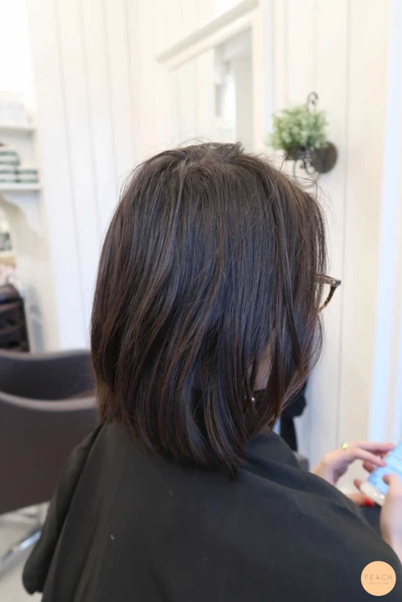 Klippning från lob (long bob) till kort frisyr