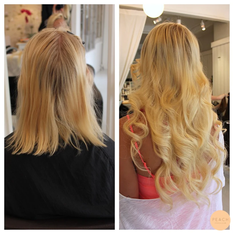 Extensions med ljusa slingor