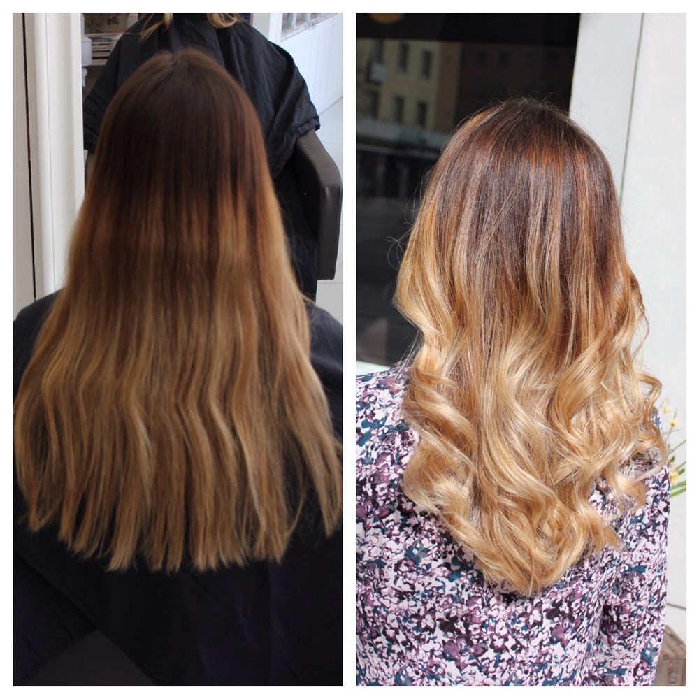 Blonde sombre med balayage