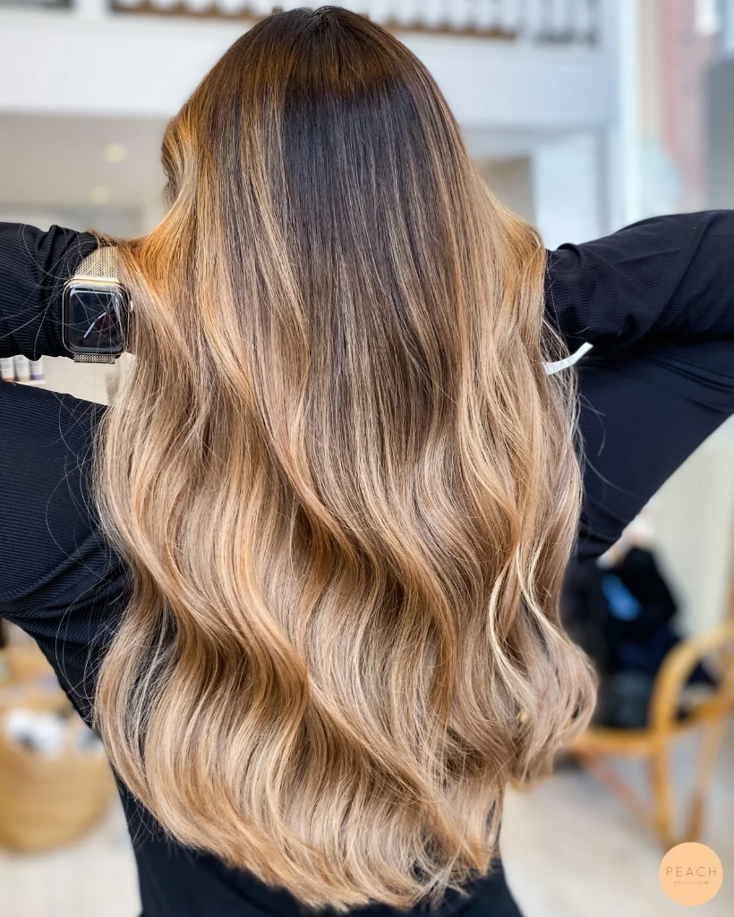 Balayage med krämig ton