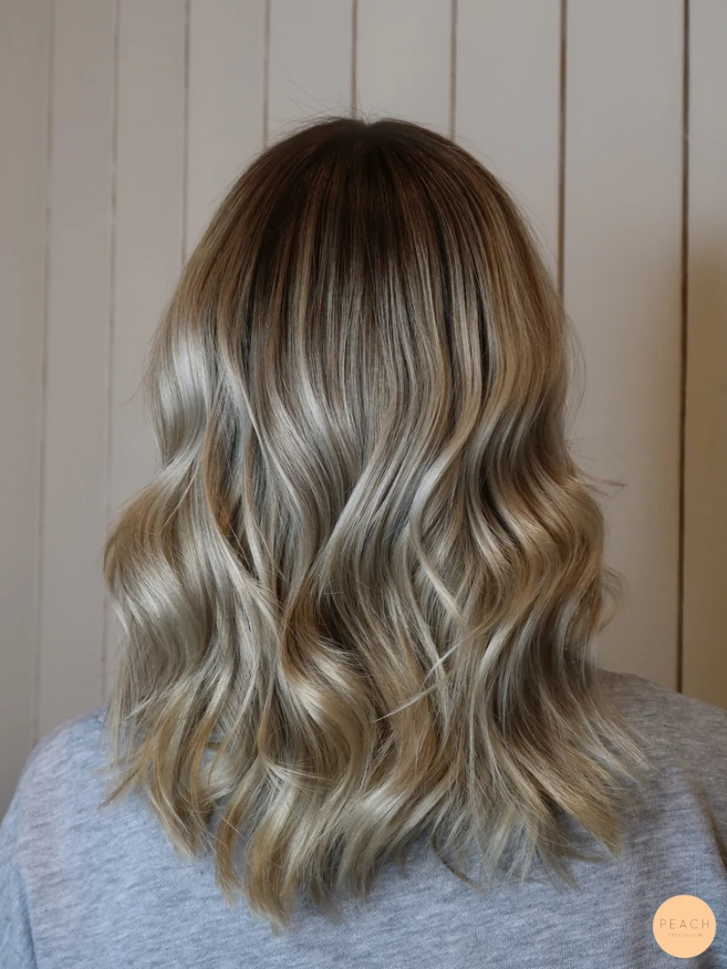 Balayage hair blonde, foilayage slingor