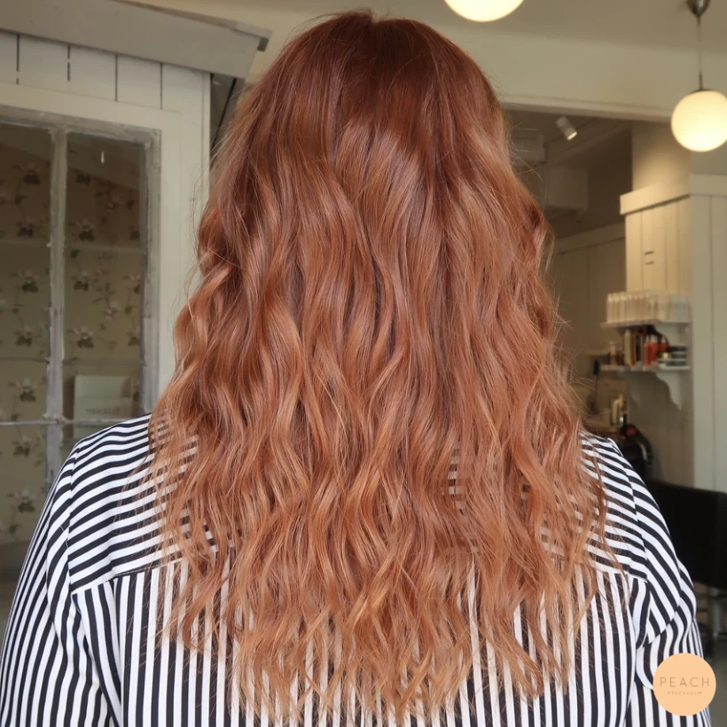 Ljus koppar hårfärg med mjuk root shadow
