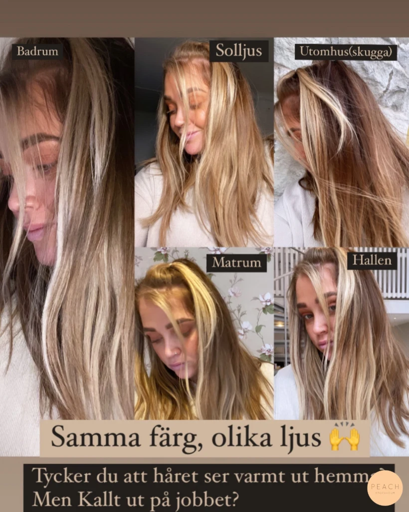Hårfärg i olika ljus