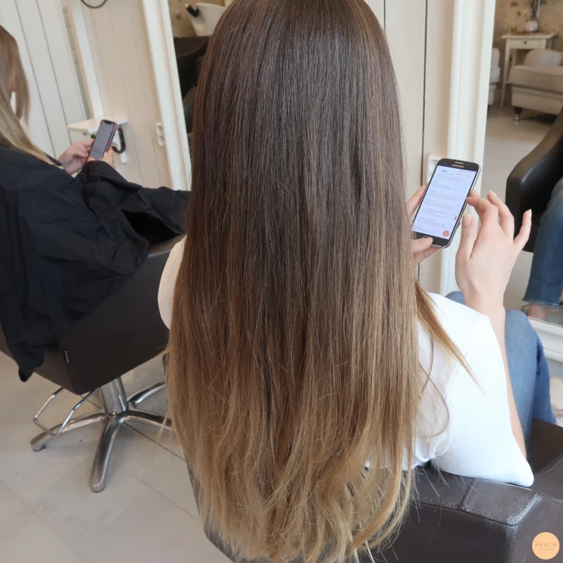 Varm brun balayage