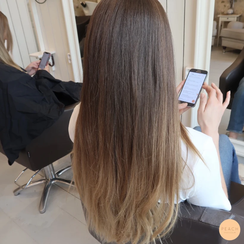 Varm brun balayage – salongsresultat av Elin Granqvist, 1 juni 2020