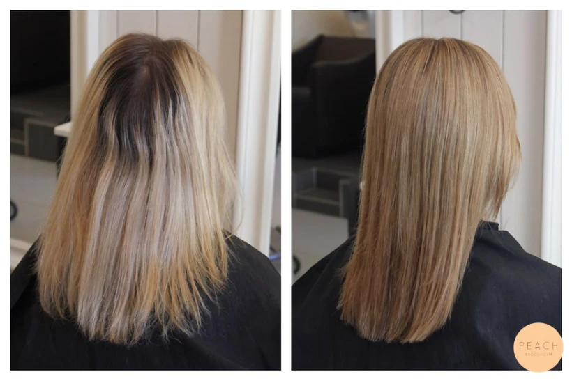 Kall beige blond med ljusa slingor