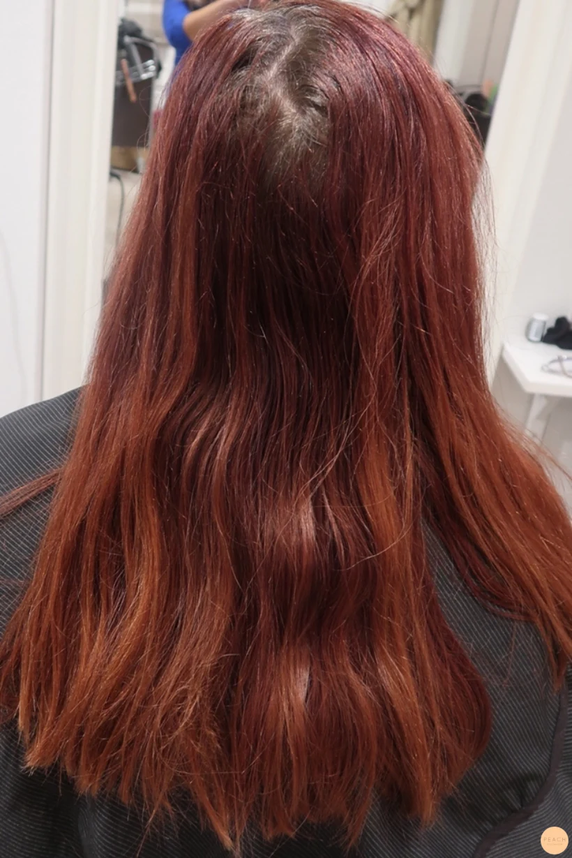 Avfärgning rött hår till blond