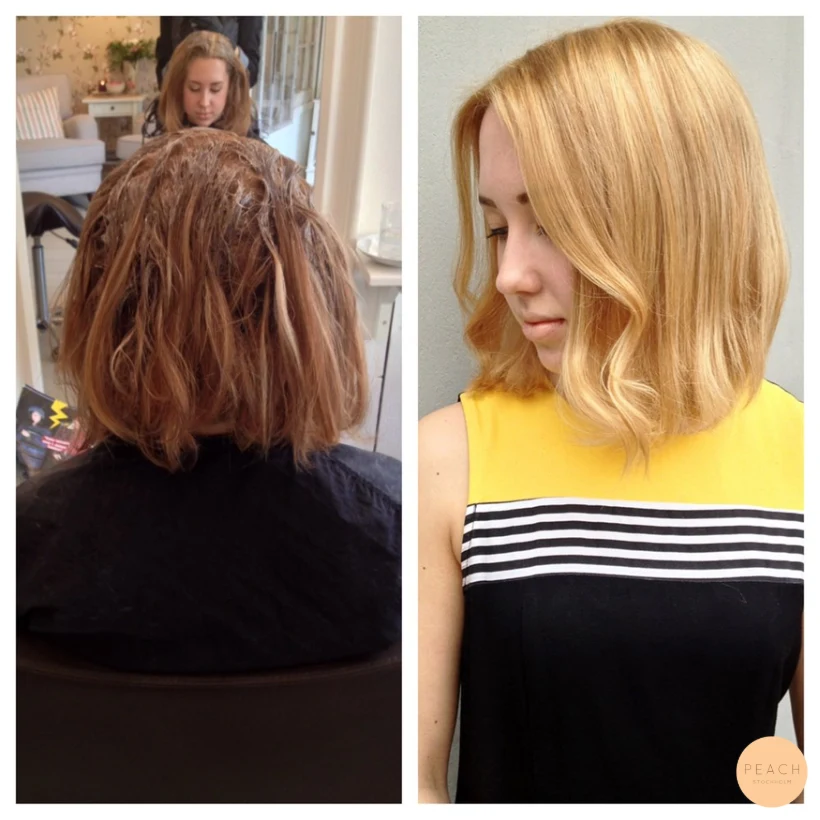 Honungsblond med ljusa slingor