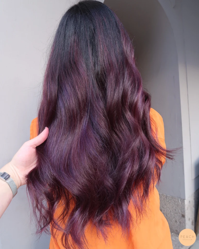 Lila röd balayage