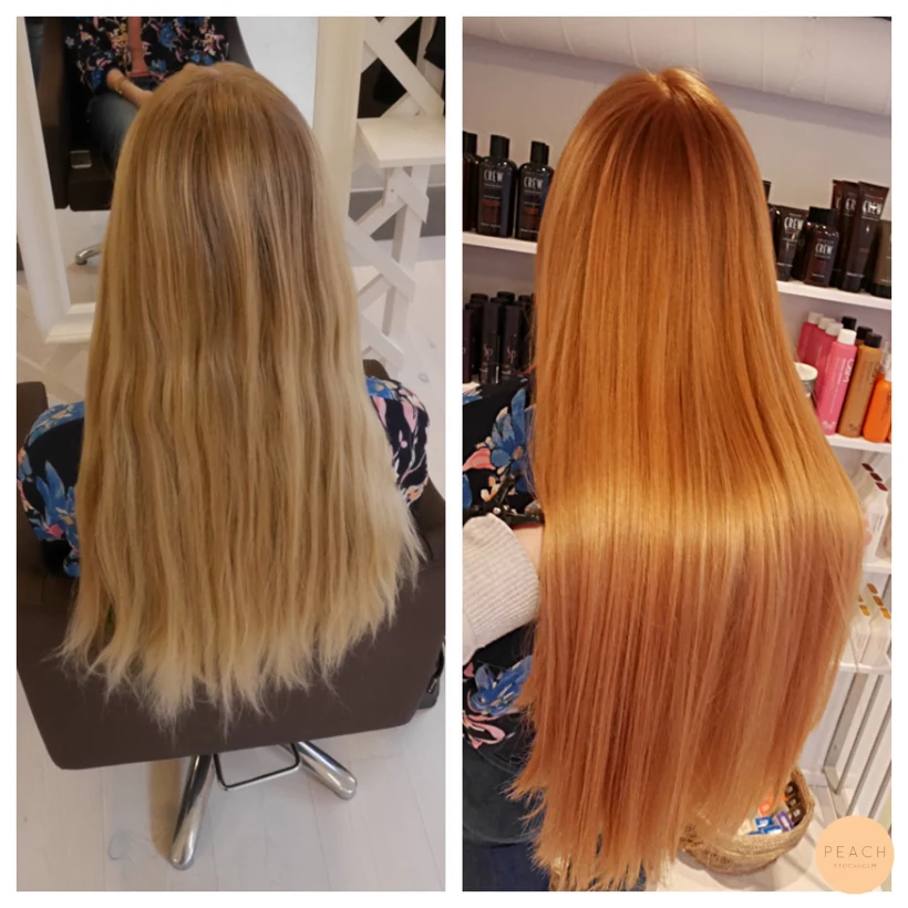 Strawberry blonde med rosa toner