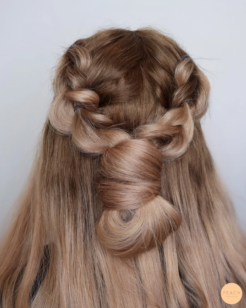 Half up pull through braid