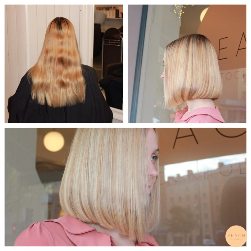 Blond page med ljusa slingor