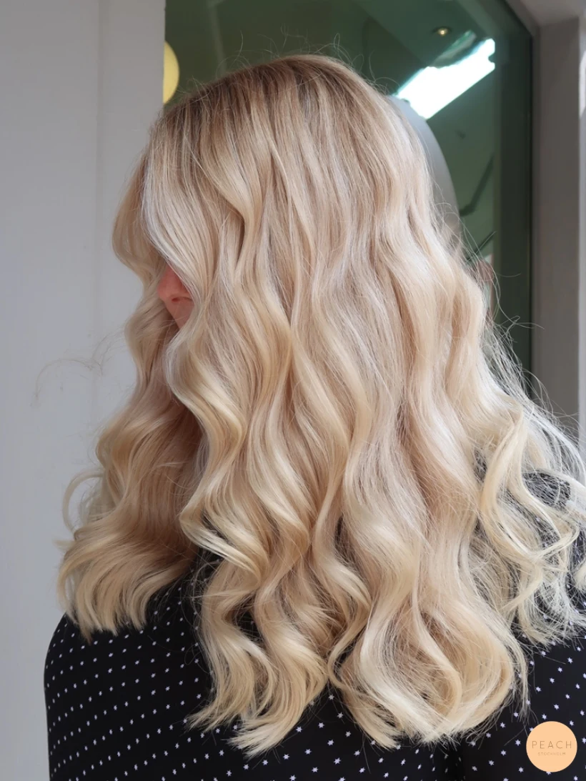 Blont slingat hår kall