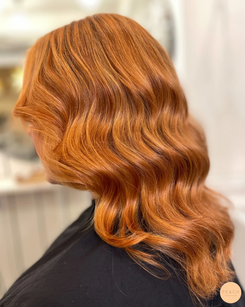 Copper hair med mjuka teasylights