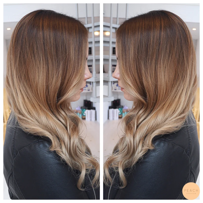 Kall beige balayage hårfärg