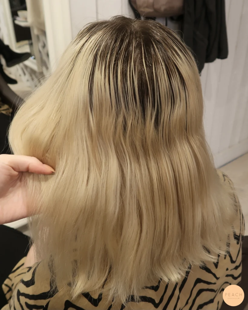 Beige blond hårfärg lob