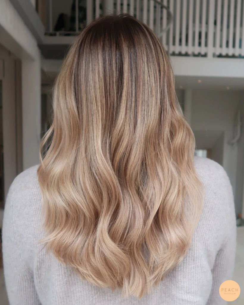 Blond balayage med beige toner