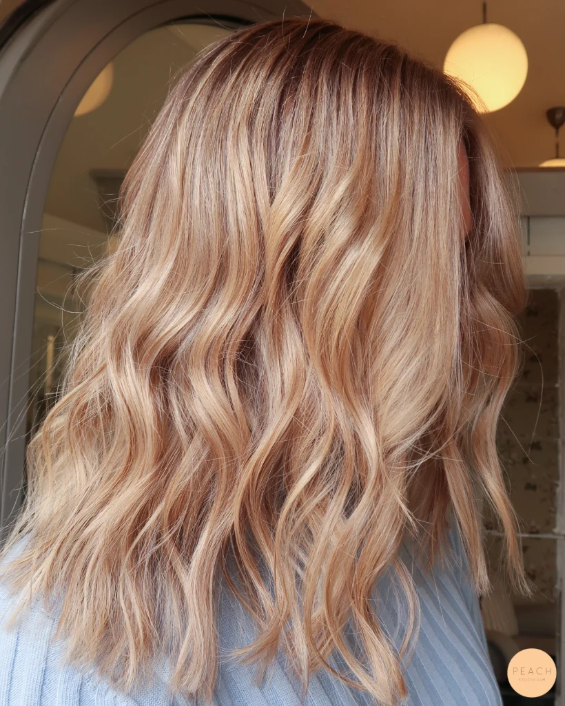 Ljusa slingor i beigeblond hårfärg