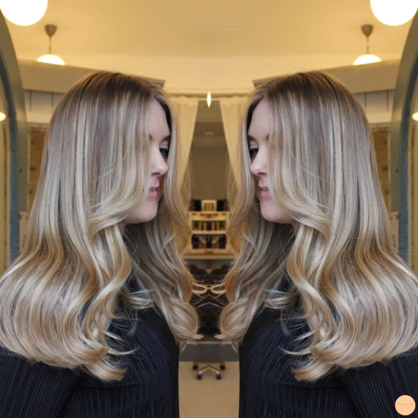 Beige blonde /nude hårfärg med highlights