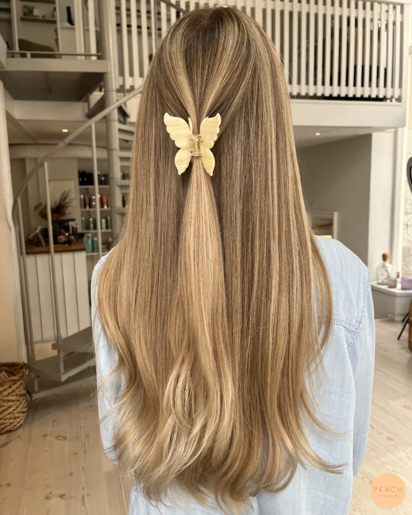 Beige balayage med krämig ton