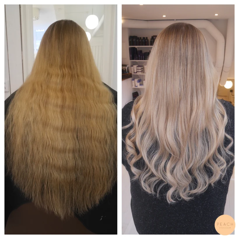 Kall blond balayage med sval nyansering