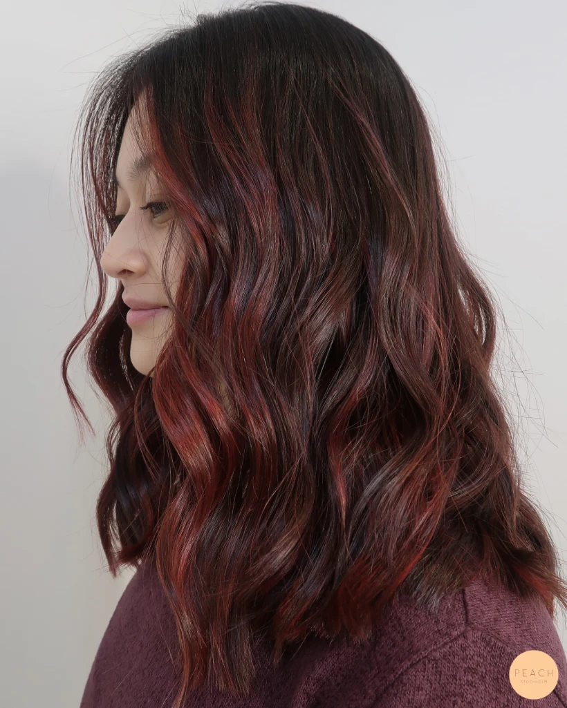 Röd lila balayage